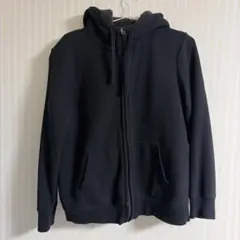 UNIQLO ボアスウェットフルジップパーカード XLサイズ　ブラック