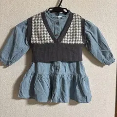 Noeil aime BeBeベスト付き ブラウス　ワンピース 女の子