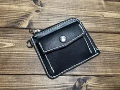 国産ヌメ革 Ｌ字ファスナー ミニ財布 小銭入れ