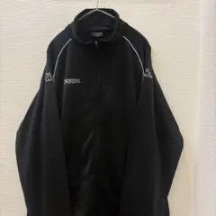 【Kappa】 トラックジャケット　ジャージ　古着　胸ワンポイントロゴ　黒　XL