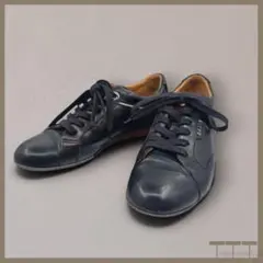 【BALLY】レザースニーカー 黒 23.5cm ローカット 本革 【A340】のサムネイル