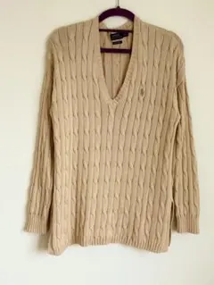 Polo Ralph Lauren ベージュ Vネック セーター M