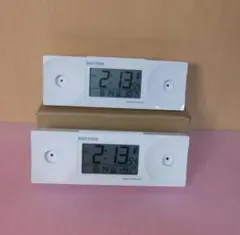 RHYTHM　電波目覚まし時計　温度計・湿度計付き