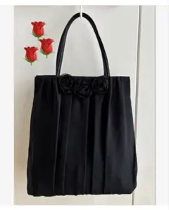 セレモニー・フォーマルサブバッグ トートバッグ　薔薇　冠婚葬祭　ブラック