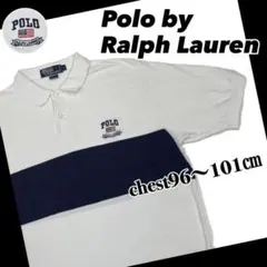 ポロバイ ラルフローレン 刺繍ロゴ ポロシャツ 胸囲96～101ｃｍ バイカラー