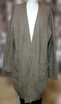 しまむら グレー ケーブルニット カーディガン