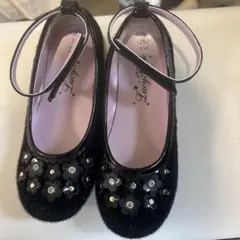 フラットシューズ 花モチーフ21cm