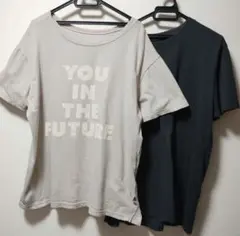 【美品匿名無料発送】collage グレー＆GU グレー半袖Tシャツ　2枚セット