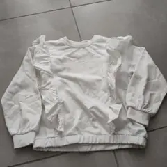 branshes フリル付きホワイトトレーナー