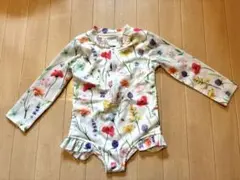 美品　水着　女の子　ラッシュガード　花柄　ワンピース　ボタニカル