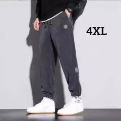 メンズ　ジョガーパンツ リブパンツ　コーデュロイ　4XL 5L 灰色　グレー