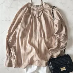 シップス SHIPS シアーストライプ ギャザーブラウス シャツ 洗える