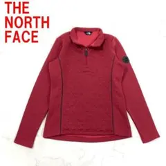 A5374 ノースフェイス 長袖トップス ハーフジップ ポリエステル 赤系 XS