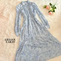リリアンカラット　ワンピース　ブルー　フラワー