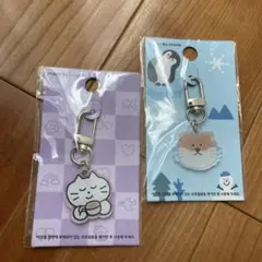 未開封 新品　アクリルチャーム 韓国 ラッコ ねこ ２個セット