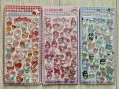 ボンボンドロップシール サンリオ 第二弾 赤キティ マイメロ はぴだんぶい3枚組