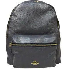 美品　COACH コーチ　オールレザー　バッグパック　リュック　　A4 黒