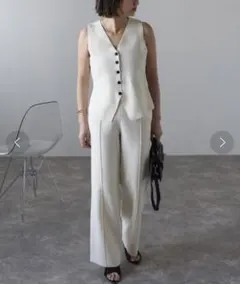 Bonjour Sagan スウェットライクニットベスト×パンツセットアップ