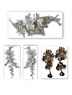 【美品】ウェディング ヘッドドレス ピアス×2セット