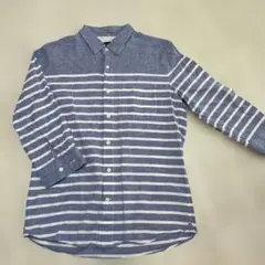 秋　春　NANO.UNIVERSE コットン　デニム調シャツ M 七分袖