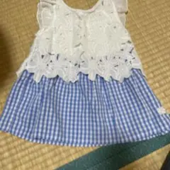 ほぼ未使用！ノースリーブチェック柄ワンピース80cm 夏
