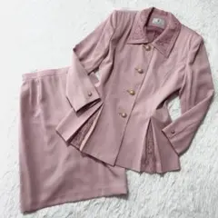 バブリースーツ 花 レース ピンク ジャケット スカート セットアップ ピンク