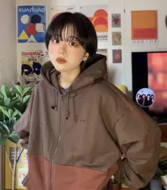 WidgeBoy ブラウン フード付きパーカー L