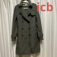 icb,オリーブグリーン ダブルブレスト トレンチコート