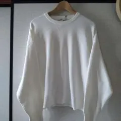 未着用　UNIQLO スムースコットンクルーネックセーター　白