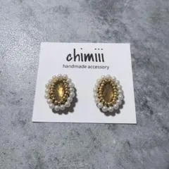 No.958 ハンドメイド　ビーズ刺繍　ピアス