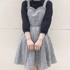 evelyn エブリン　チェック柄キャミソールワンピース　トップ　セット