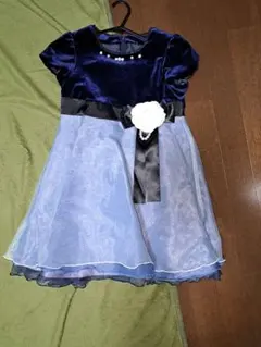 ネイビー ベルベット ドレス 110cm