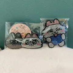 ンめねこ うすくろ ラインストーンマスコット キラキラ ピーナッツクラブ 2種