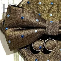 ☆蝶ネクタイ　ドット　グリーン　メンズ挙式ウエディング　結婚式　披露宴 Pdk