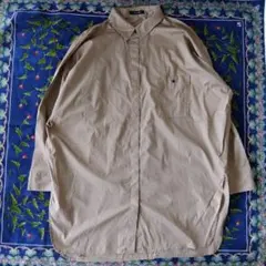 ジーナシス　オーバーサイズシャツ　ロング丈　ブラウン