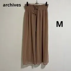 archivesアルシーヴ ロングスカート ブラウン ベージュ ウエストゴム Mのサムネイル