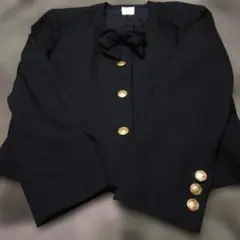 お値下　ピンクハウス　カネコイサオ　リボン付き黒ノーカラージャケット