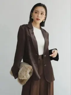 新品 anuans アニュアンス サテンシングルジャケットのサムネイル