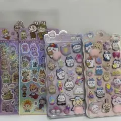 4枚セット キラキラシール　ちいかわ3Dぷくぷくおしりシール