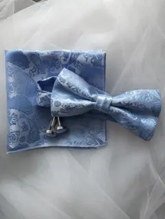 ライトブルー 蝶ネクタイセット