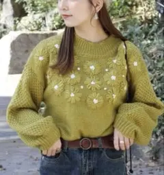 Crisp フラワーガーデンニット