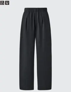 UNIQLO U／ライトウェイトスウェットワイドパンツ／BLACK
