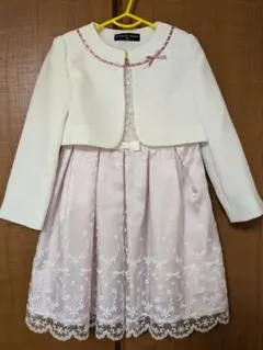 フォーマルドレス ピンク レース ジャケット付き