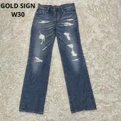 GOLD SIGN ゴールドサイン　ダメージ加工　ジーンズ　デニム　W30日本製のサムネイル