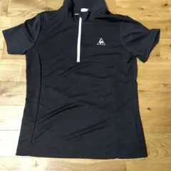 【内緒割】le coq sportif ハーフジップ 半袖シャツ ブラックのサムネイル