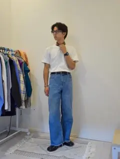 ユニクロ バギージーンズ 26インチ ブルー ワイド デニム 美シルエット