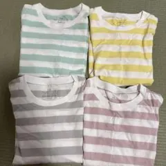 無印 ストライプ 半袖Tシャツ 4枚セット 110