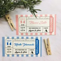 10枚〜エスコートカード☆席札 マカロンカラー チケット風レトロなパステルカラー