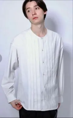 HARE 美品 TRフロントプリーツシャツ ホワイト Mサイズ