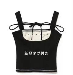 ANDMARY Luca stitch tops black - メルカリ